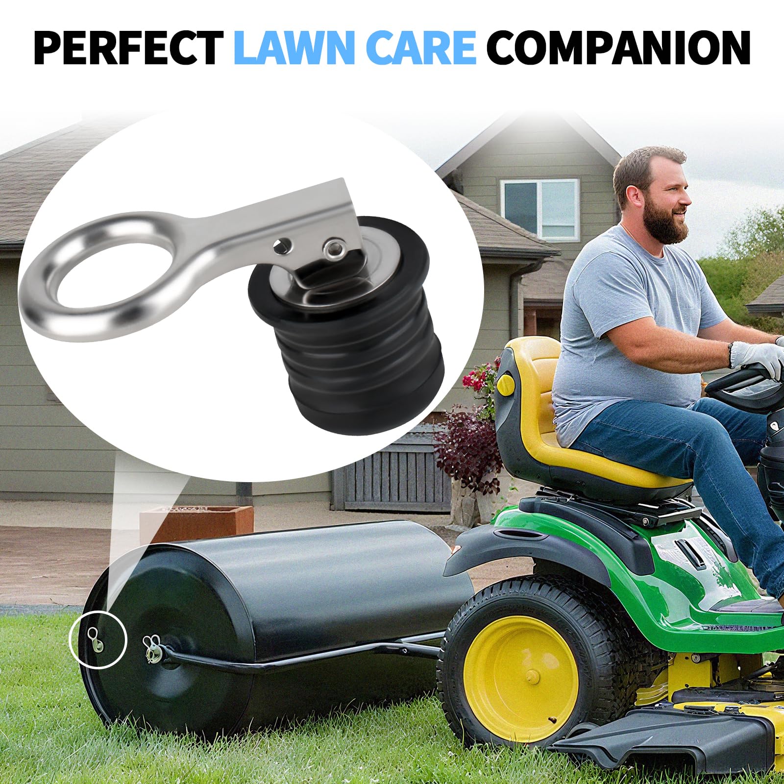Dinlon two-pack provides ready replacement plugs for lawn rollers.