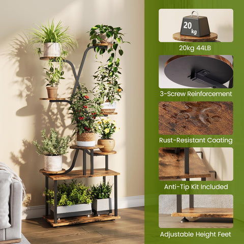 DIOOSN 9-tier vertical design maximizes space for many plants.