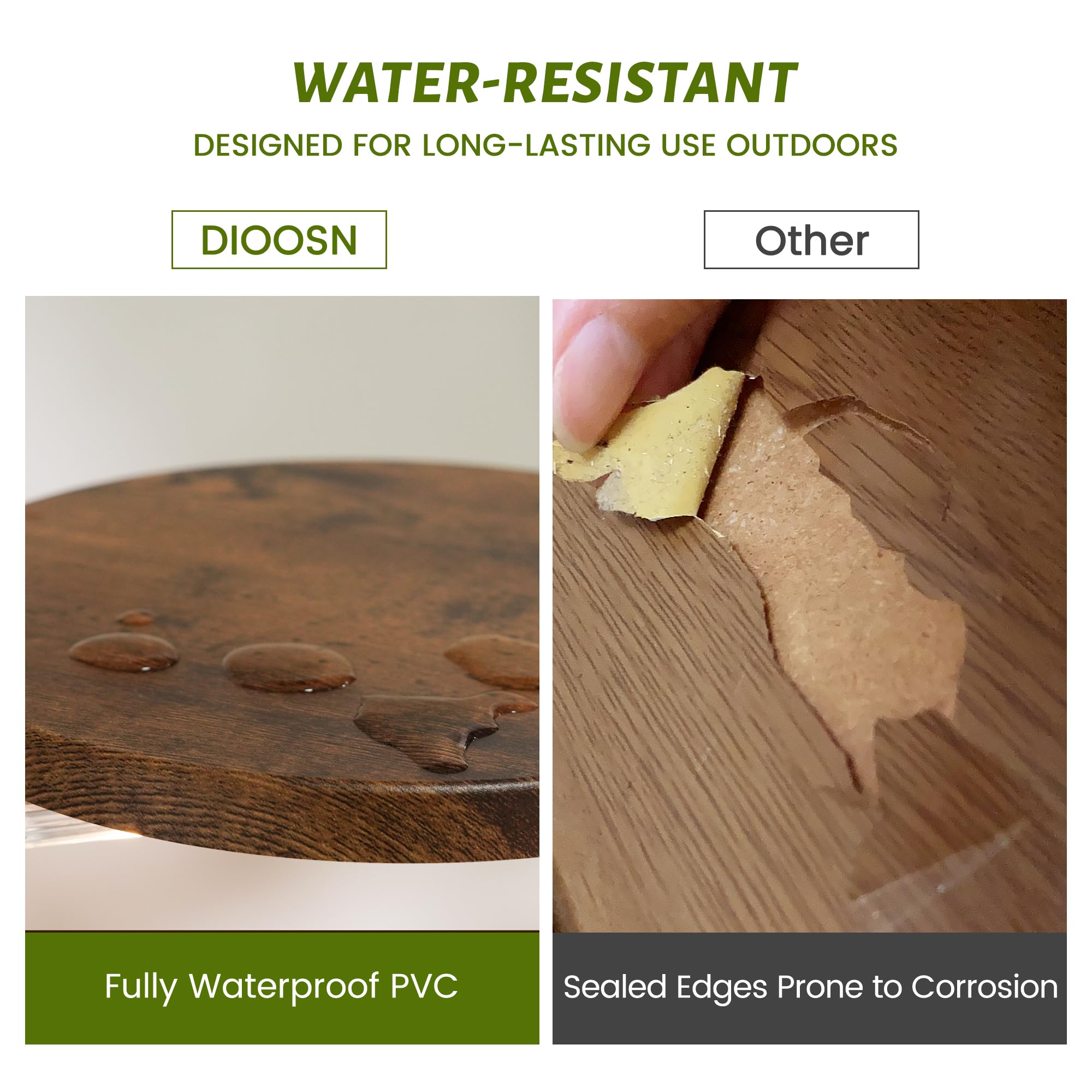 DIOOSN waterproof PVC trays simplify care and spills management.