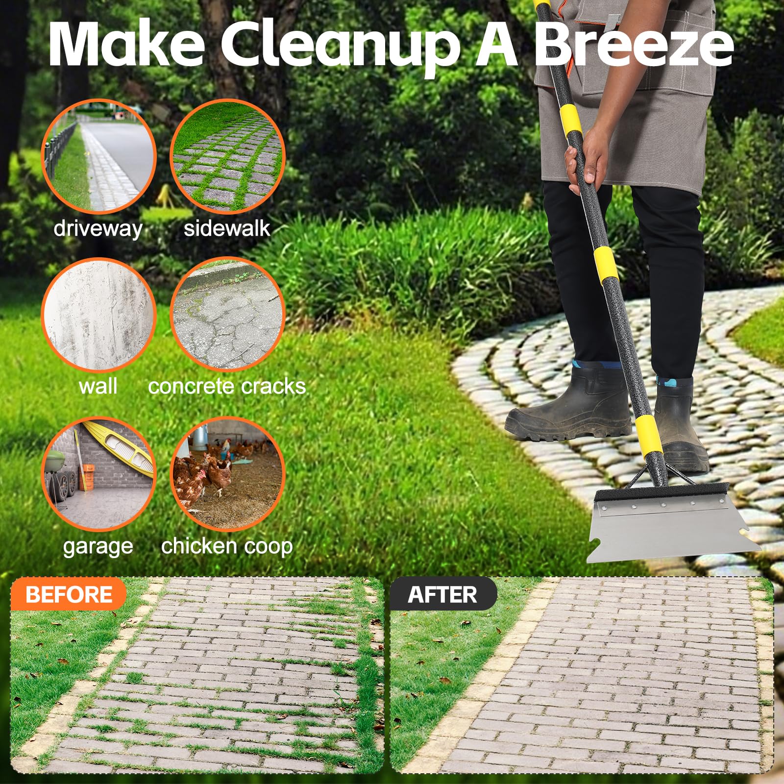 DIOVPLX adjustable ergonomic handle fits your height for comfortable use