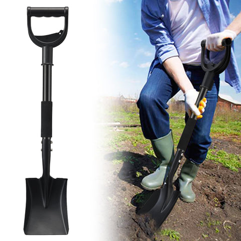 DIOVPLX Garden Flat Shovel 31-inch angled view shows compact versatility for tight spaces.