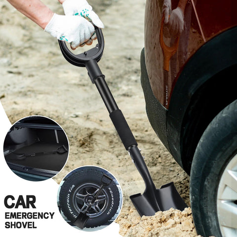 DIOVPLX Garden Flat Shovel compact and portable for car trips and outdoor use.