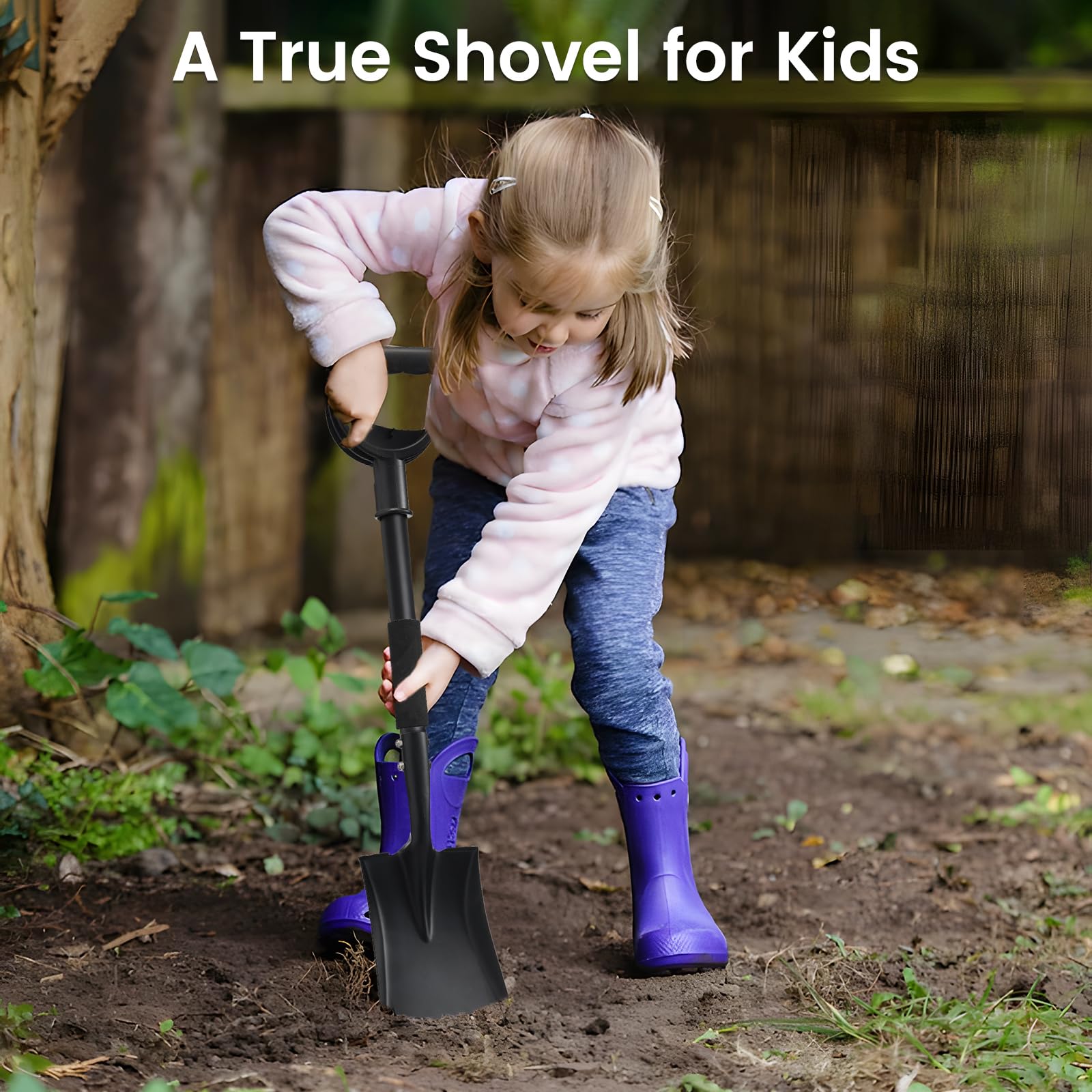 DIOVPLX Garden Flat Shovel heavy-duty metal ensures durability for repeated use.