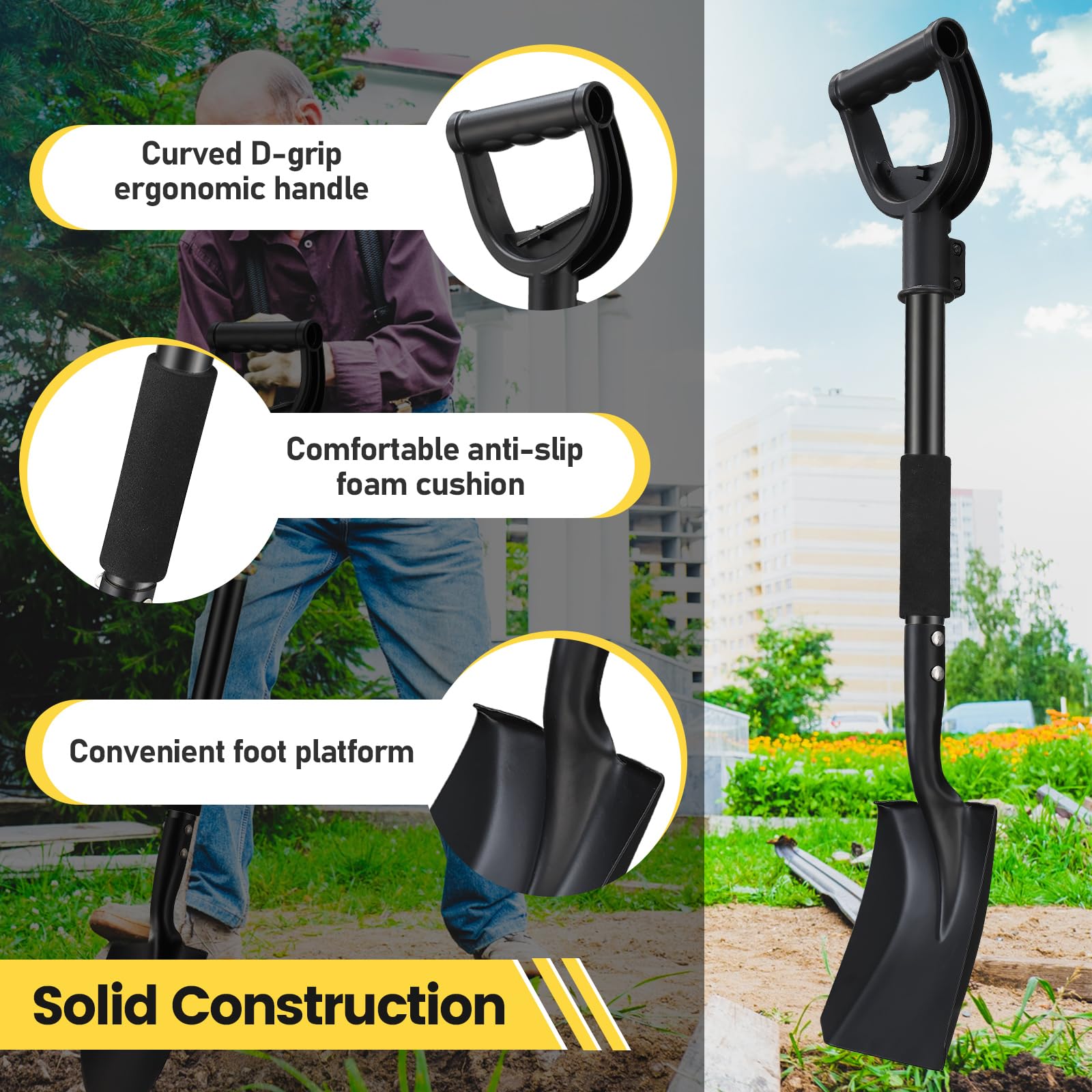DIOVPLX Garden Flat Shovel kid-friendly design suitable for beaches and sand.