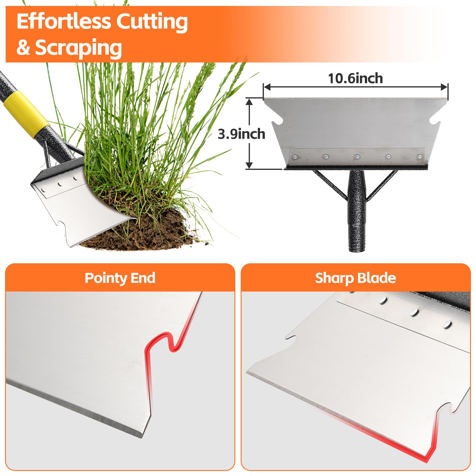 DIOVPLX weed scraper blade removes stubborn roots from sidewalks and driveways