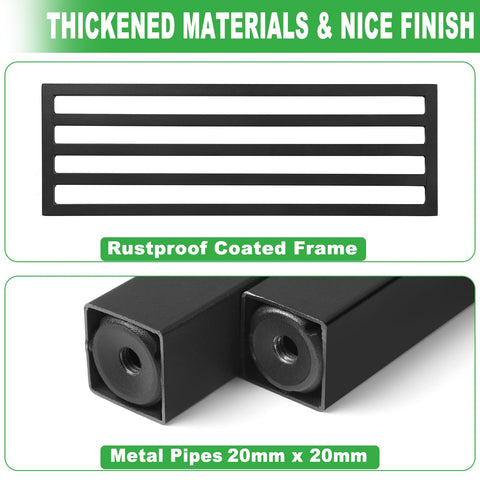 Dipion 2-pack metal plant stand close-up of assembly guide and parts.