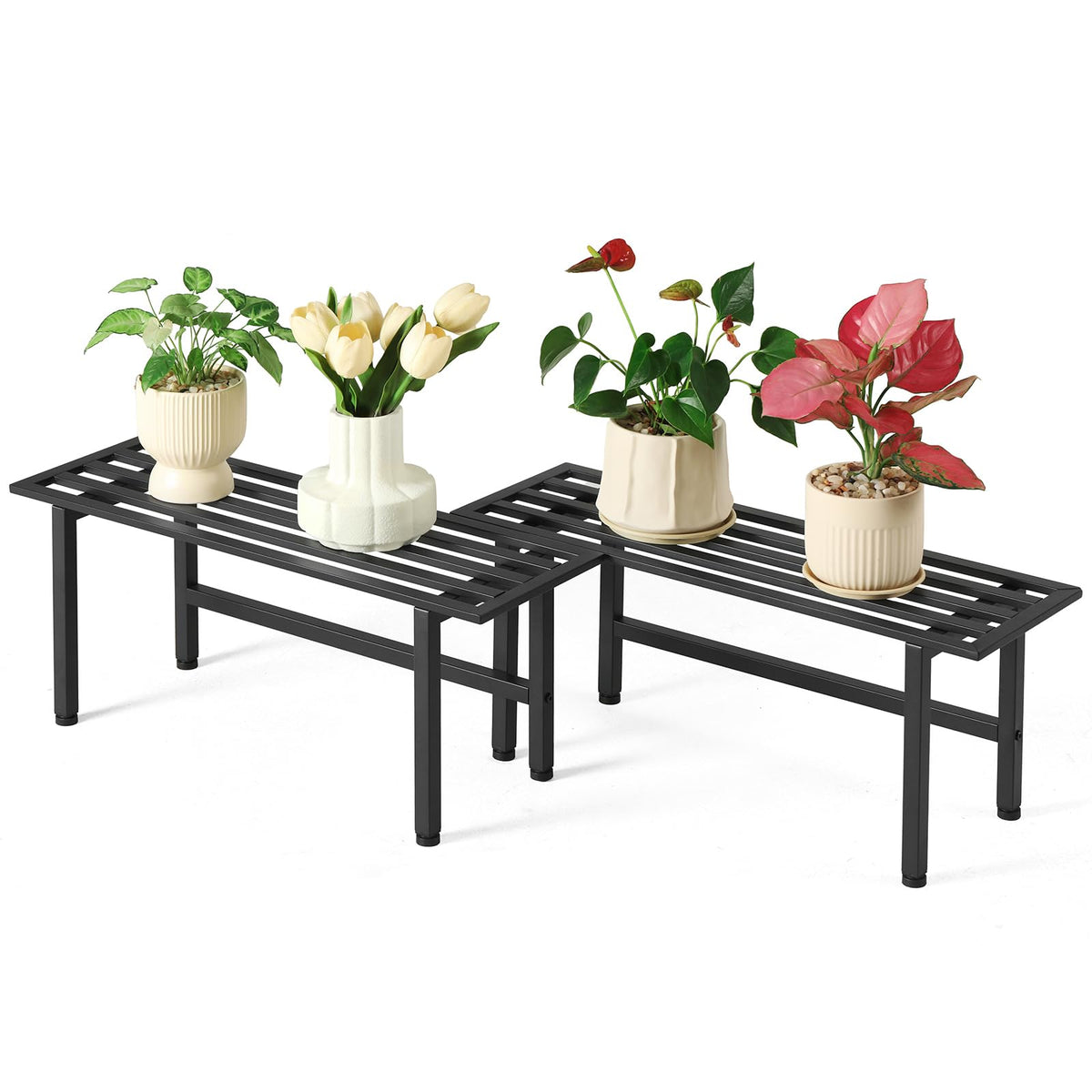 Dipion 2-pack metal plant stand for indoor and outdoor display.