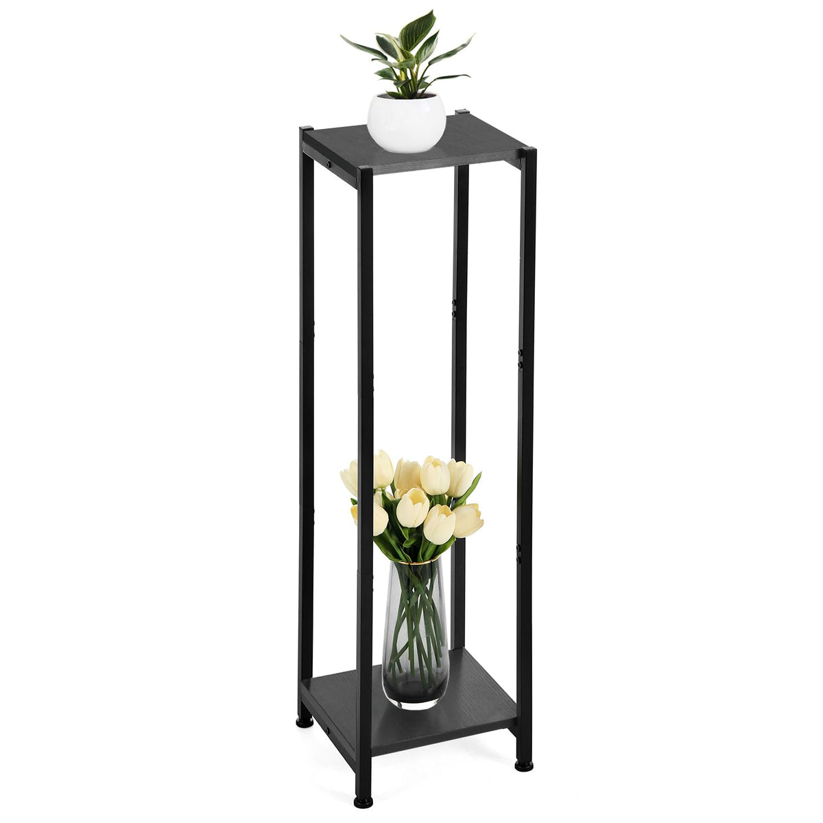 Dipion extra tall plant stand 40-inch front view highlights space-saving design