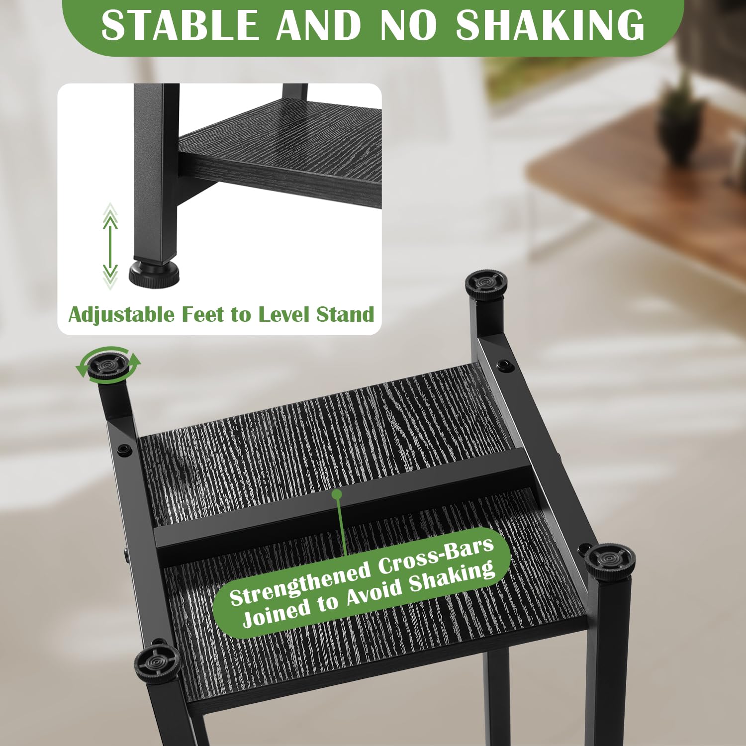 Dipion stand sturdy metal frame ensures stability in busy living spaces