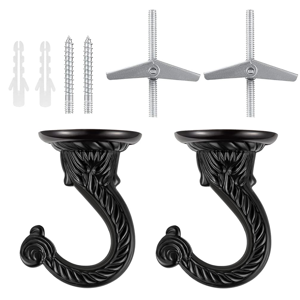 Diplambr Swag Hook ceiling hook in black for stylish indoor plant displays.