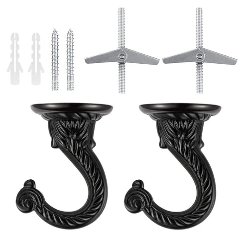 Diplambr Swag Hook ceiling hook in black for stylish indoor plant displays.
