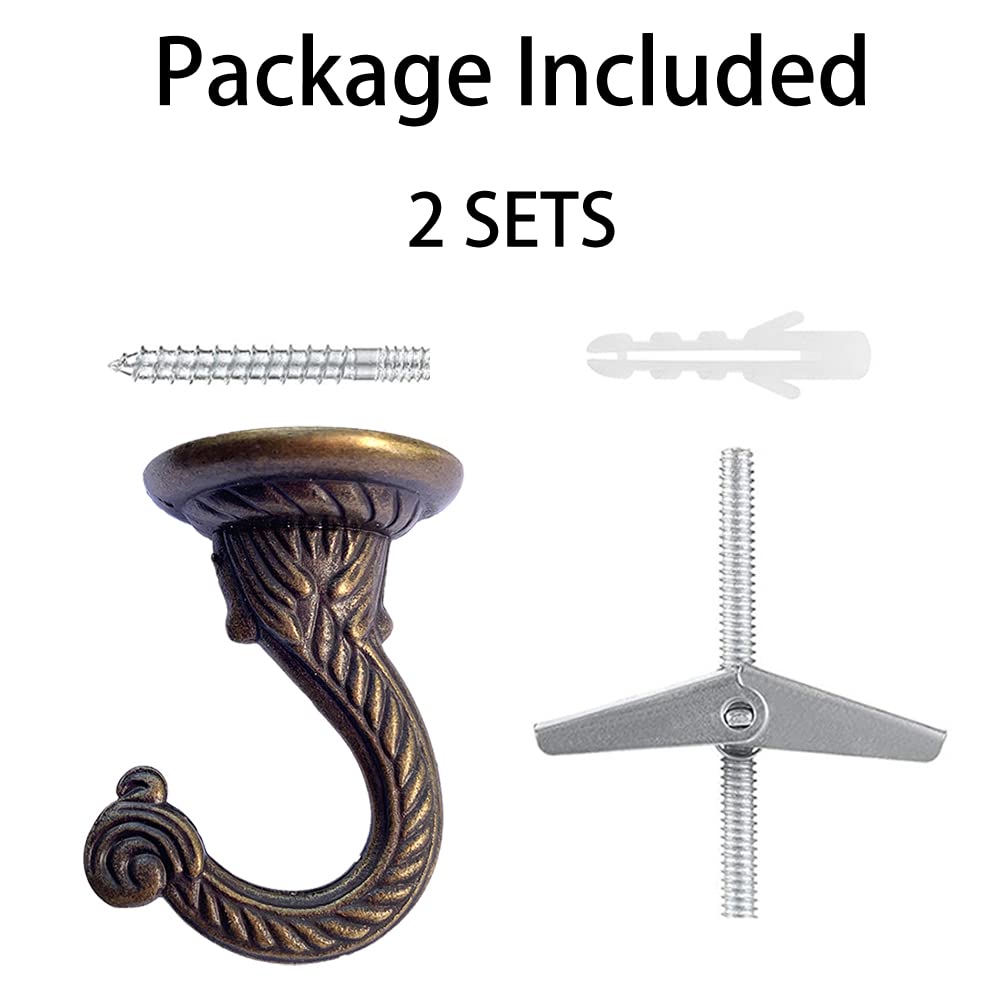 Diplambr Swag Hook ceiling installation with hardware for secure mounting on ceilings