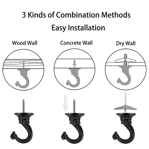 Diplambr ceiling hook ideal for hanging plants and wind chimes.