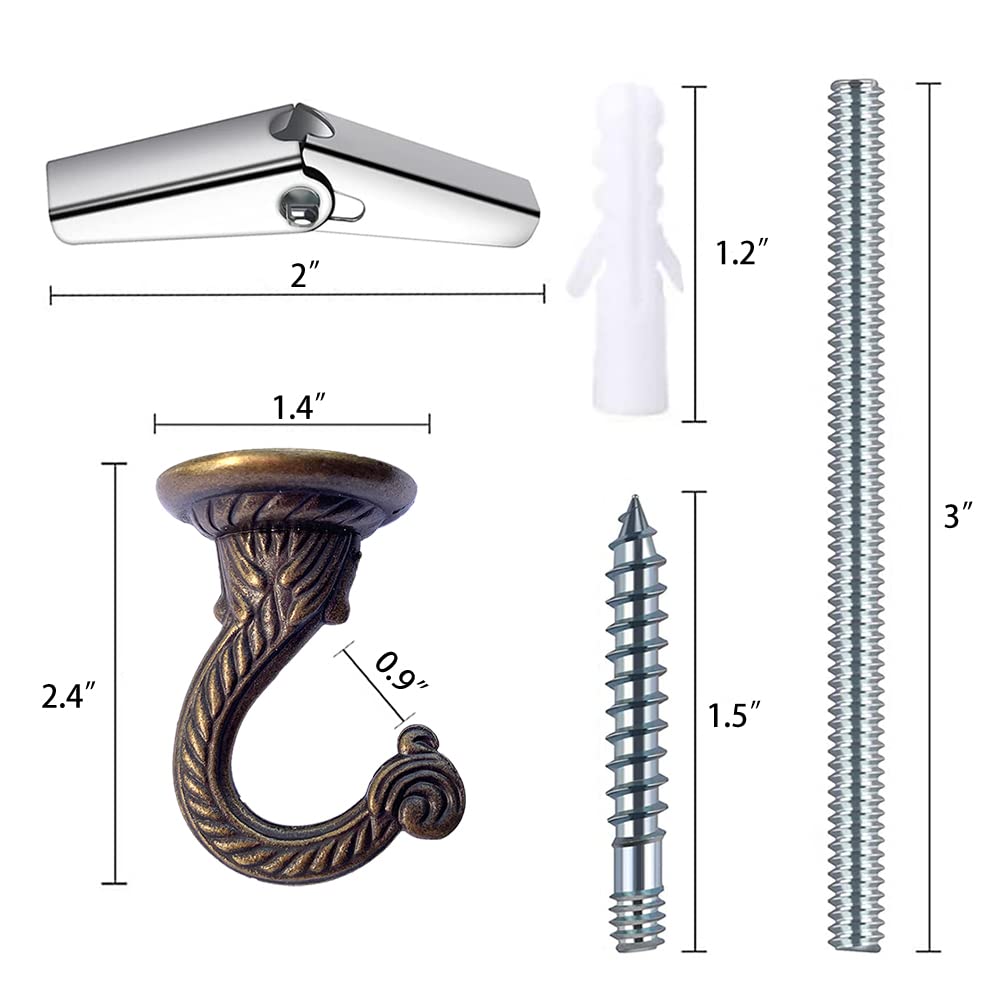 Diplambr Swag Hook in use with hanging plants and wind chimes for decorative versatility