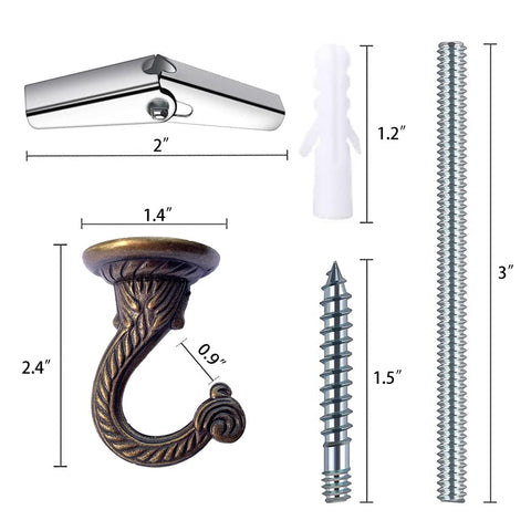 Diplambr Swag Hook in use with hanging plants and wind chimes for decorative versatility