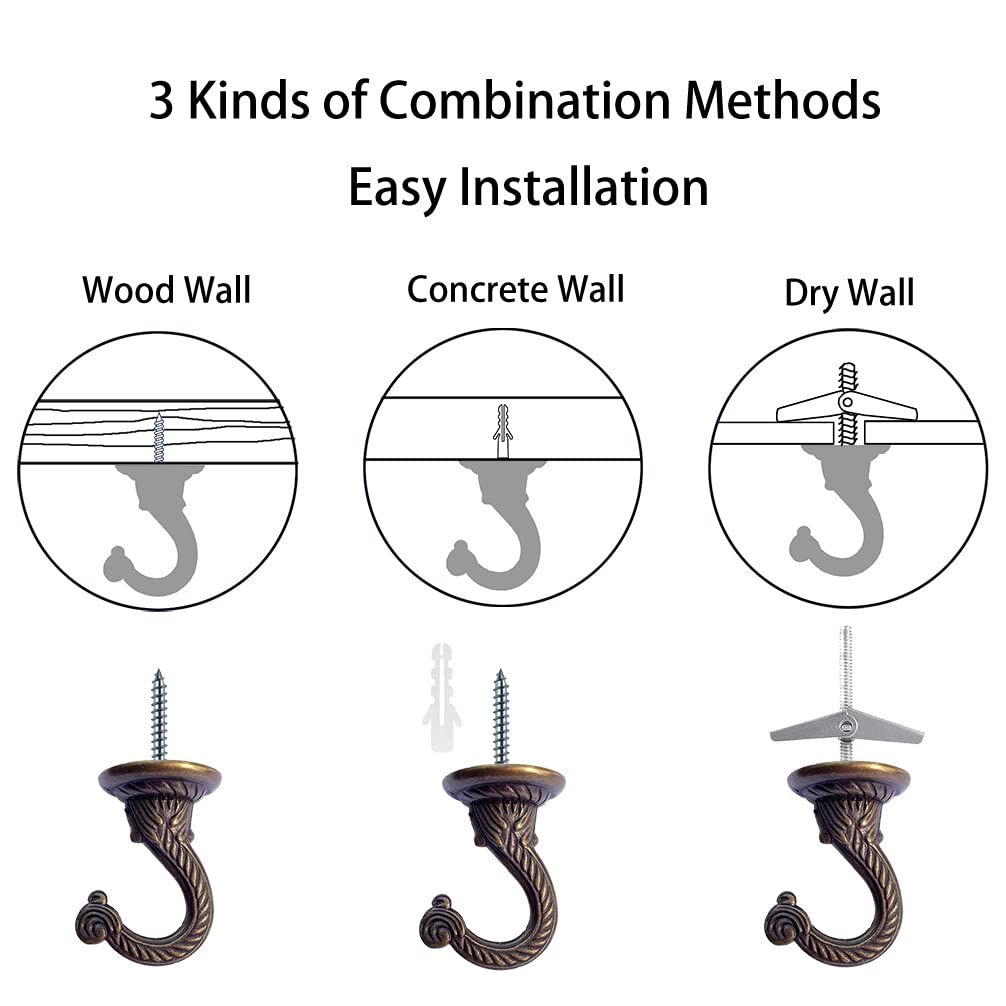 Diplambr Swag Hook on solid wall using pointed screws for strong support