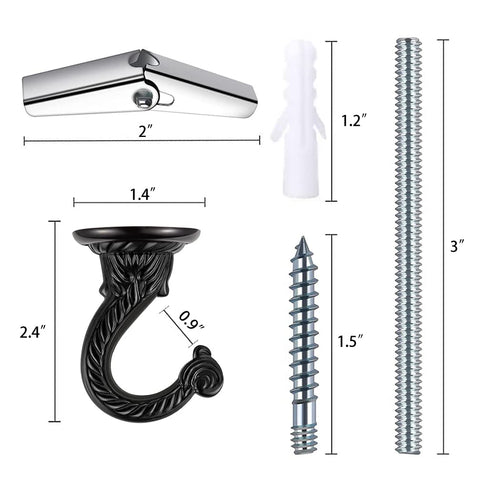 Diplambr Swag Hook installation on solid walls with pointed screws.