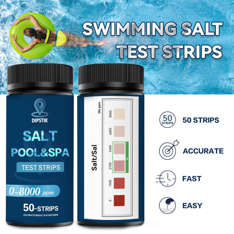 DIPSTIK saltwater test strip in water-dip technique demonstrates proper use.