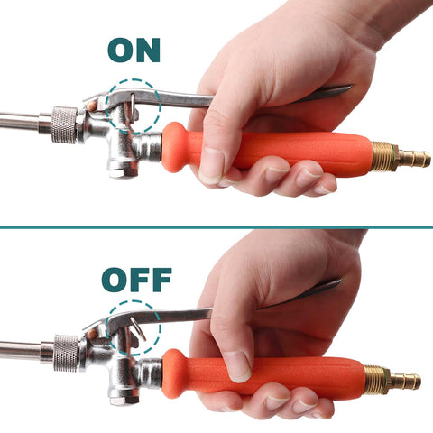 Diraeen versatile hose connector setup for quick compatibility with common garden hoses.