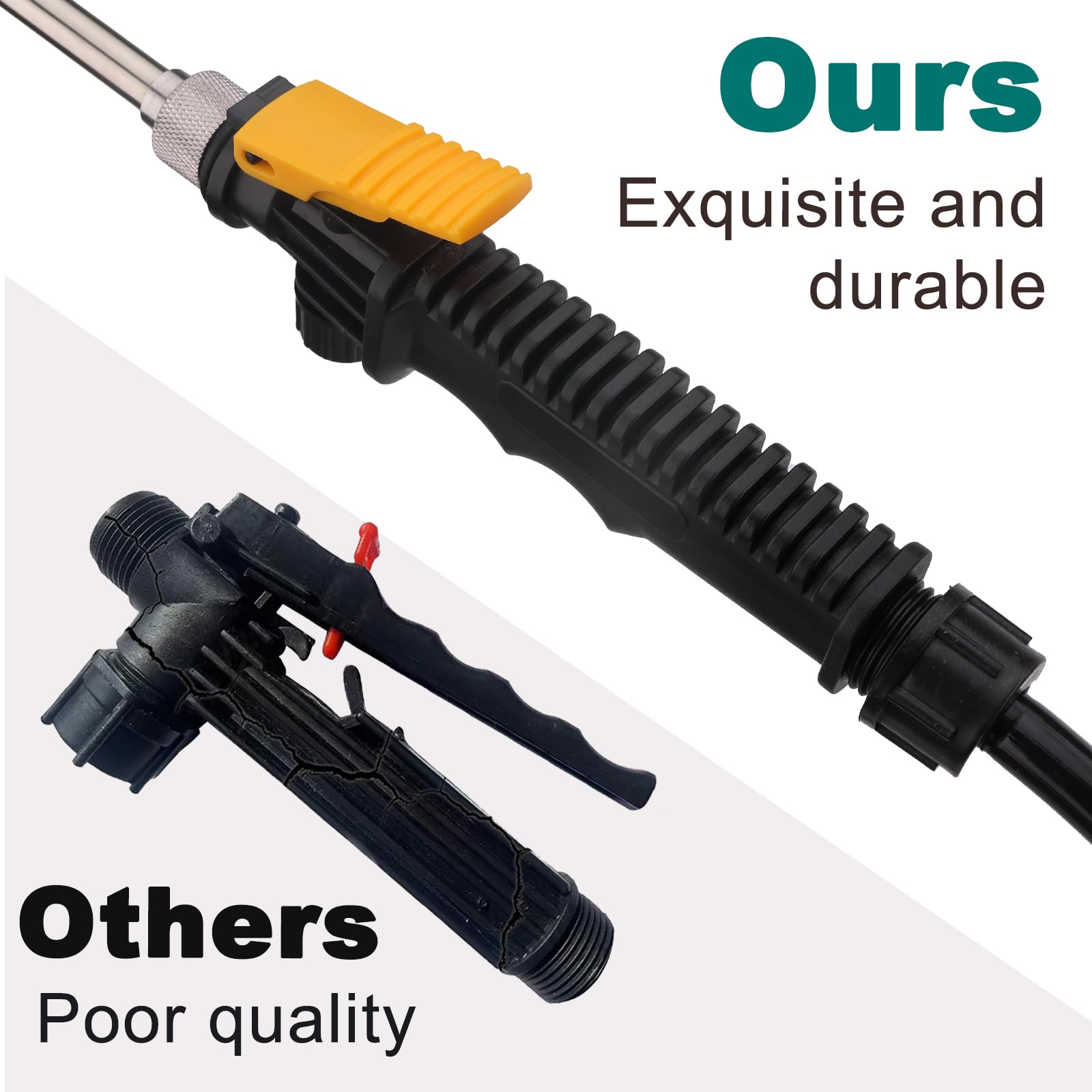 Diraeen stainless steel sprayer wand delivers durable performance and smooth trigger action.