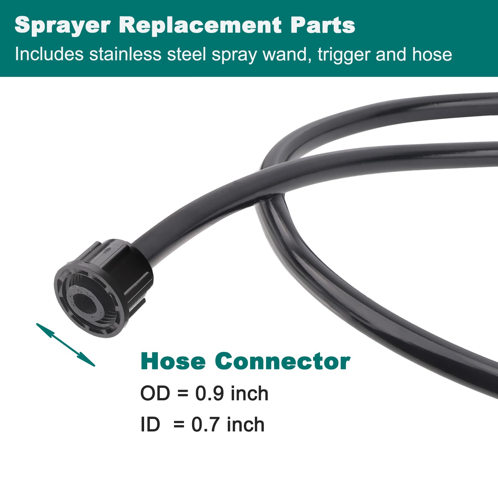 Diraeen trigger wand with hose provides comfortable grip and continuous spray.