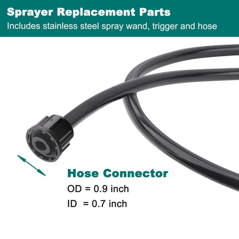 Diraeen trigger wand with hose provides comfortable grip and continuous spray.