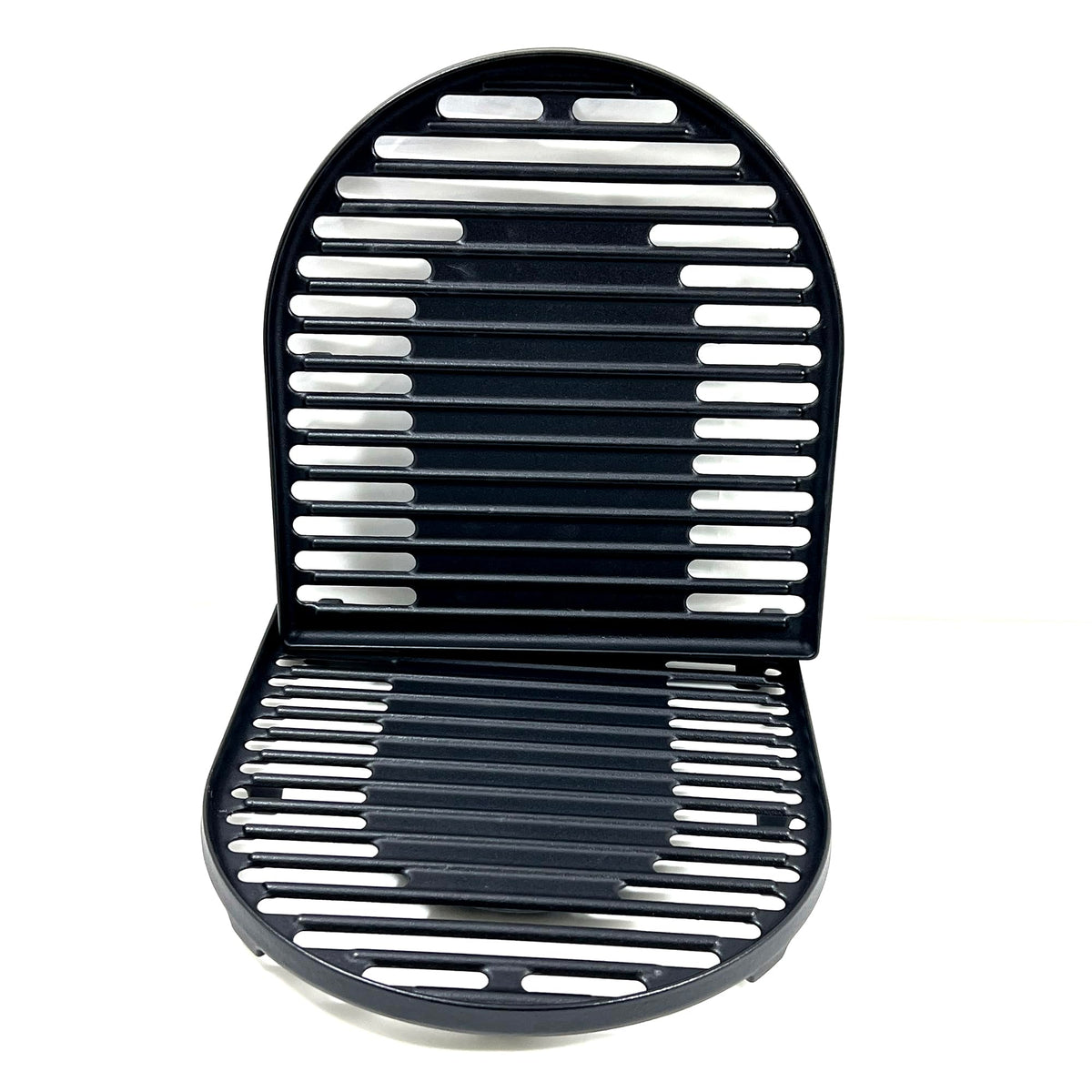 Direct Store DC126 cast iron grill grate on Coleman RoadTrip for even heat and sear.