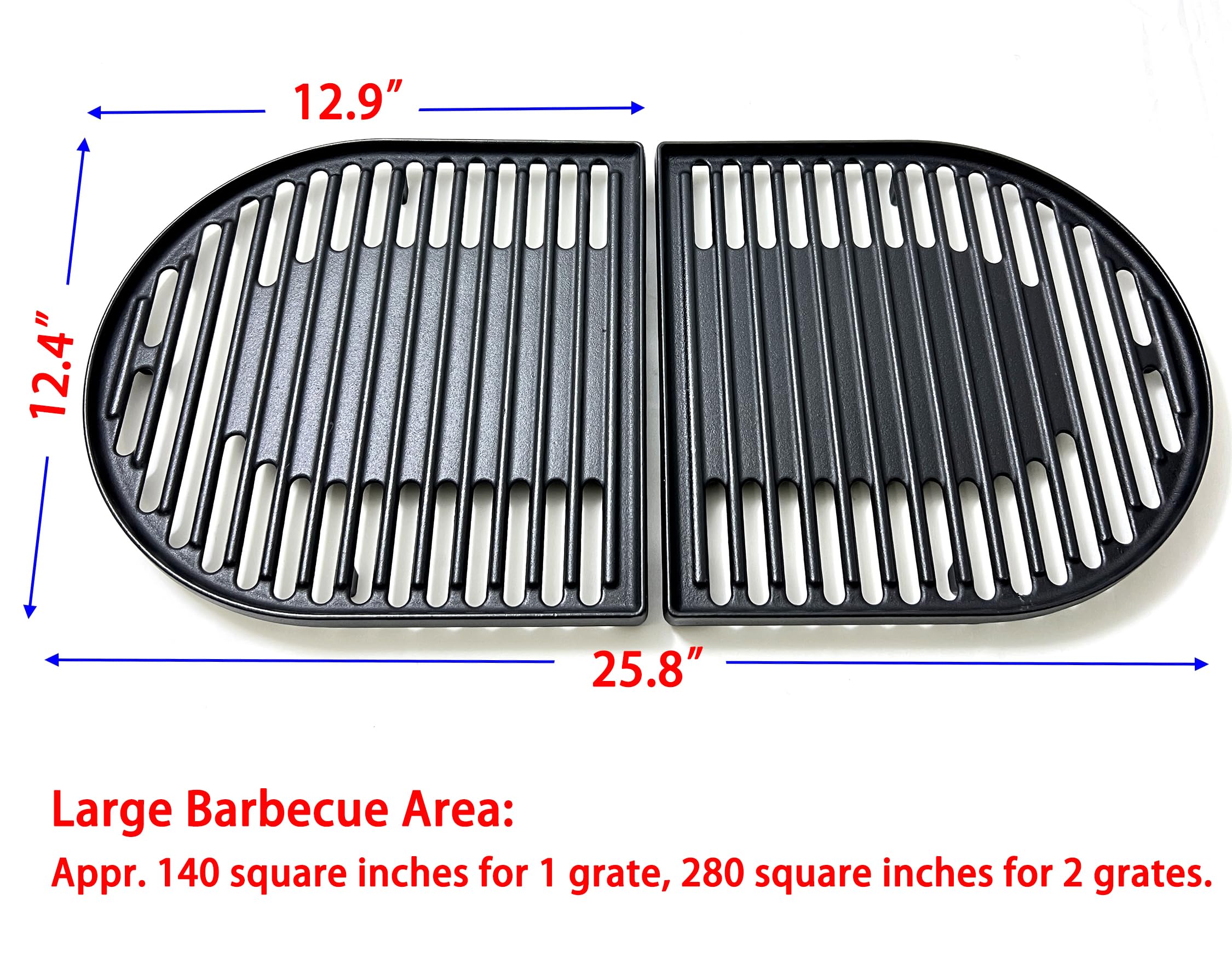 DC126 cast iron grill grate close-up showing non-stick surface for easy release.