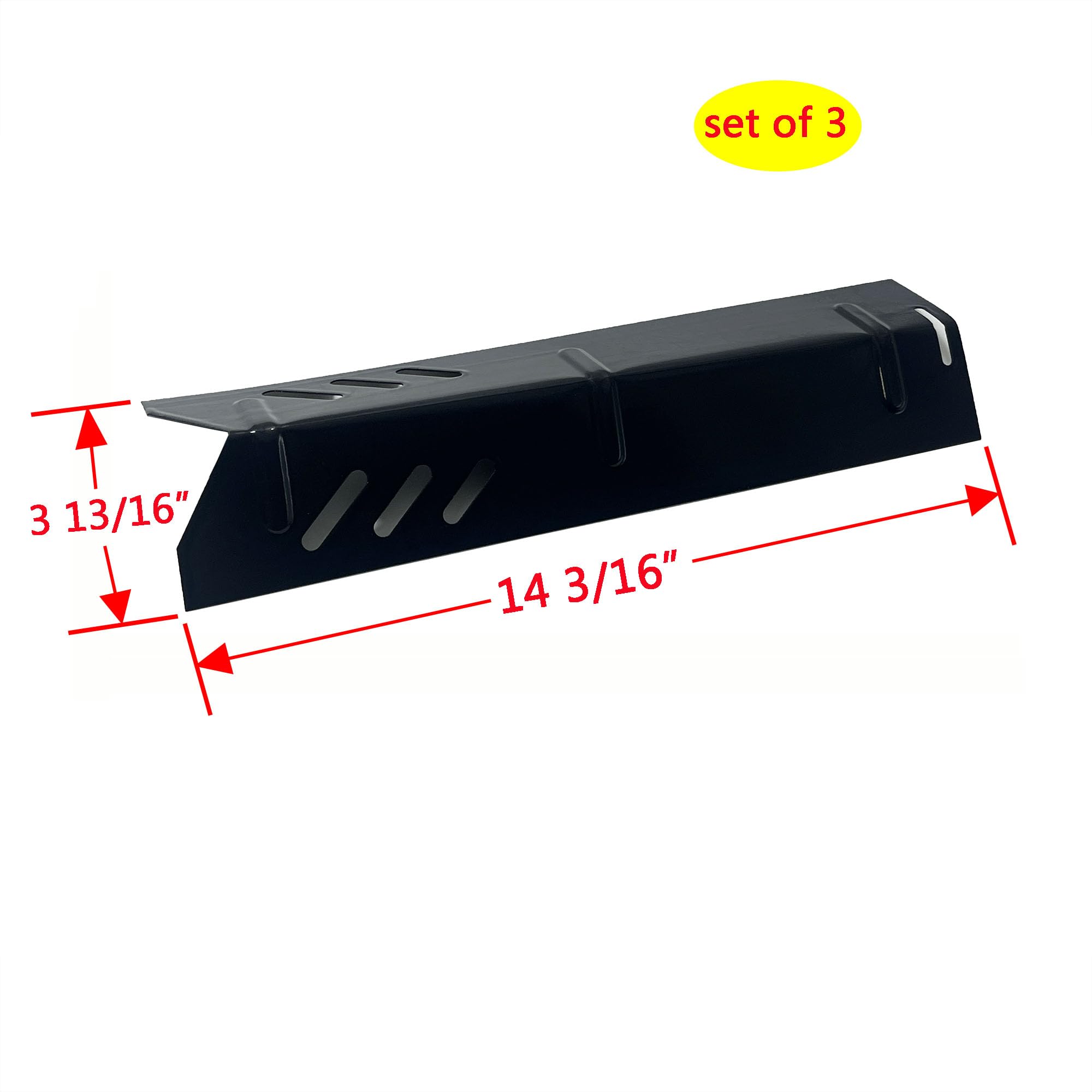 Direct Store DP120 heat plate 3-pack back view showing compatibility with Uniflame grills