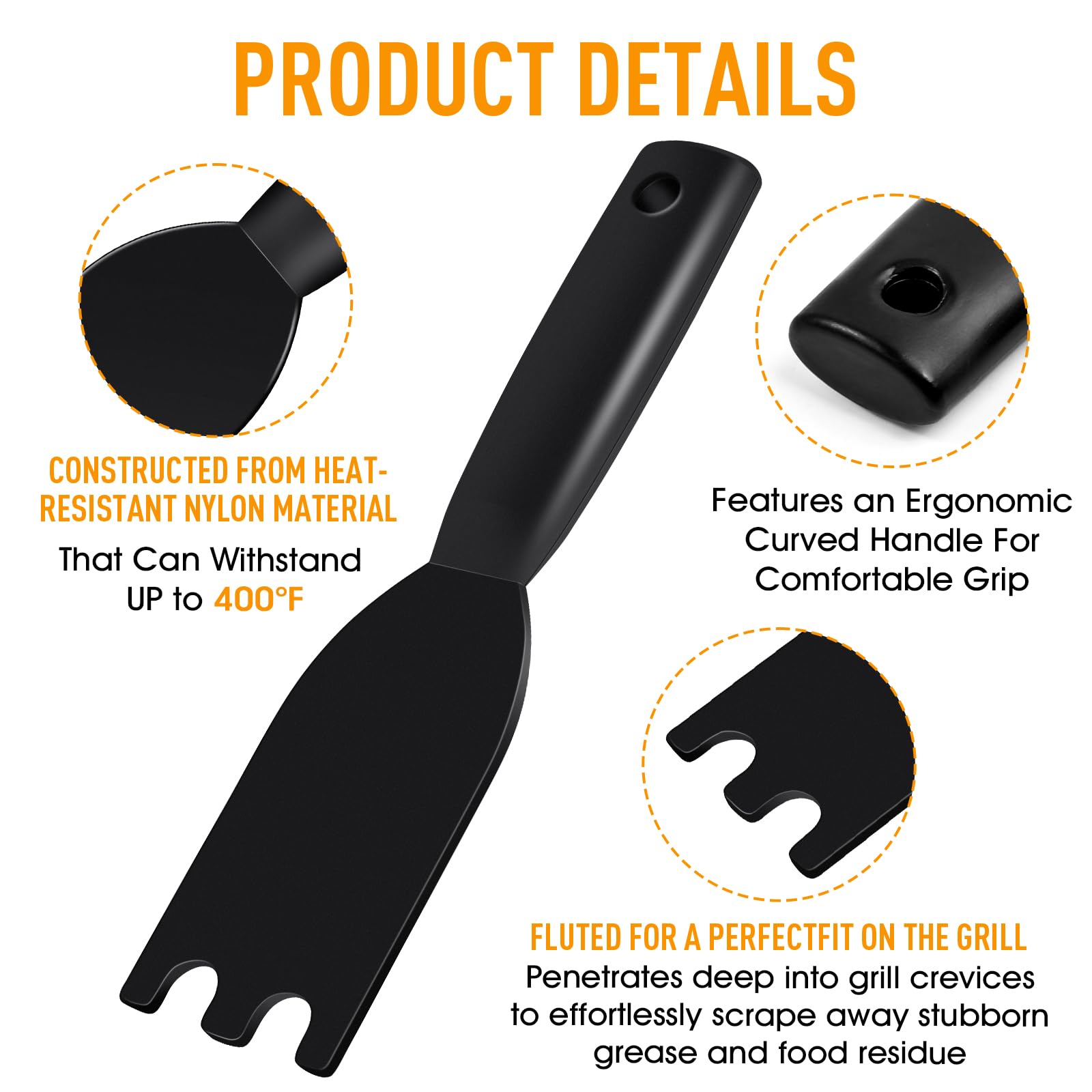 Dirvcp 2-pack grill scrapers laid out for convenience