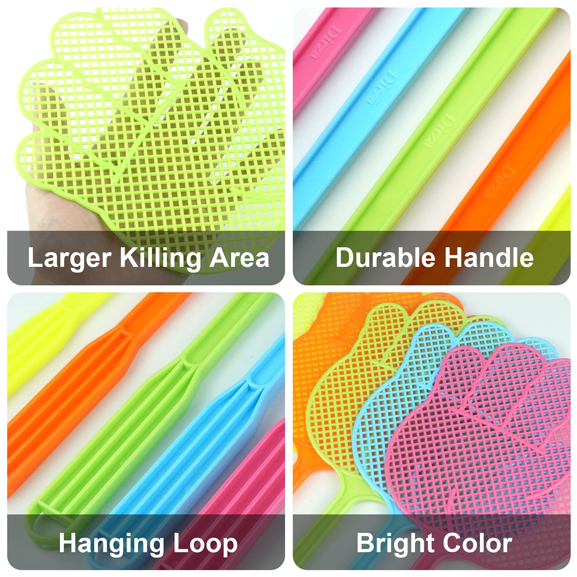 Dirza Fly Swatter set includes five colorful options for easy identification.
