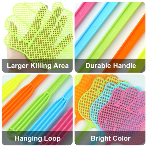 Dirza Fly Swatter set includes five colorful options for easy identification.