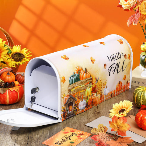 Dispowreath magnetic mailbox cover is easy to install and swap for seasons.