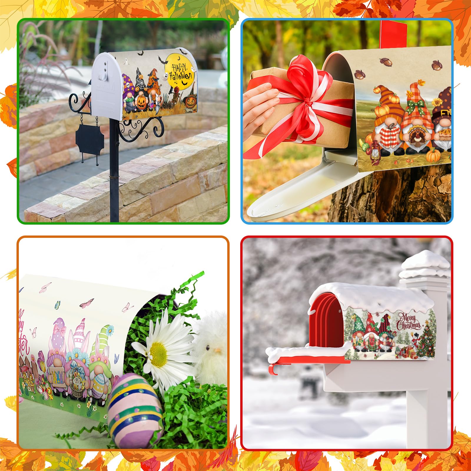 Dispowreath Christmas gnome mailbox cover boosts festive mood for neighbors.