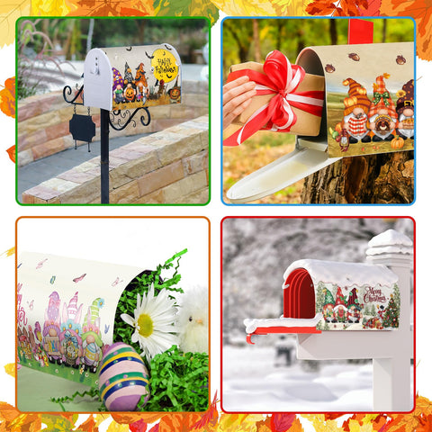 Dispowreath Christmas gnome mailbox cover boosts festive mood for neighbors.