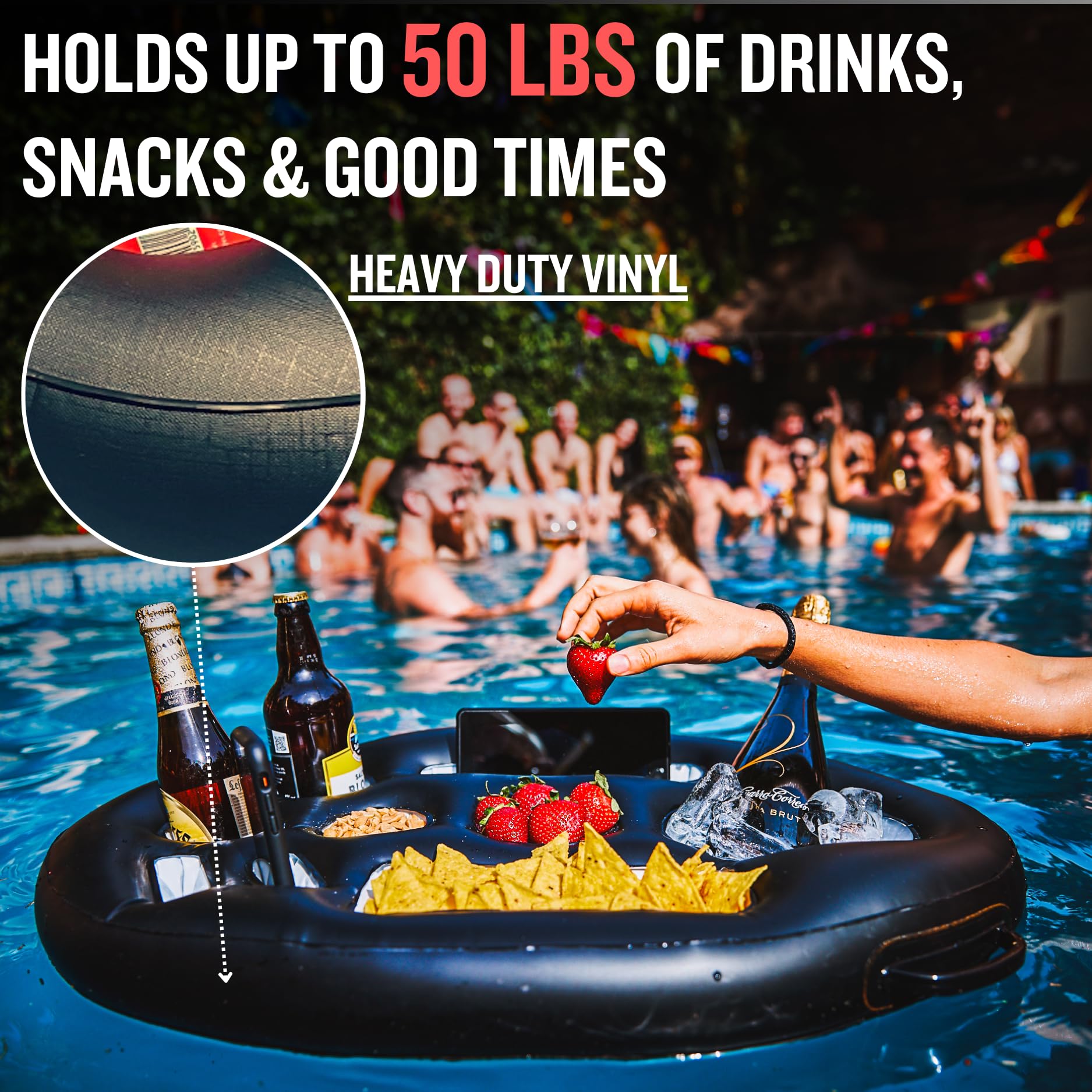 DIVEBLAST floating bar in pool creates a social centerpiece for hot days