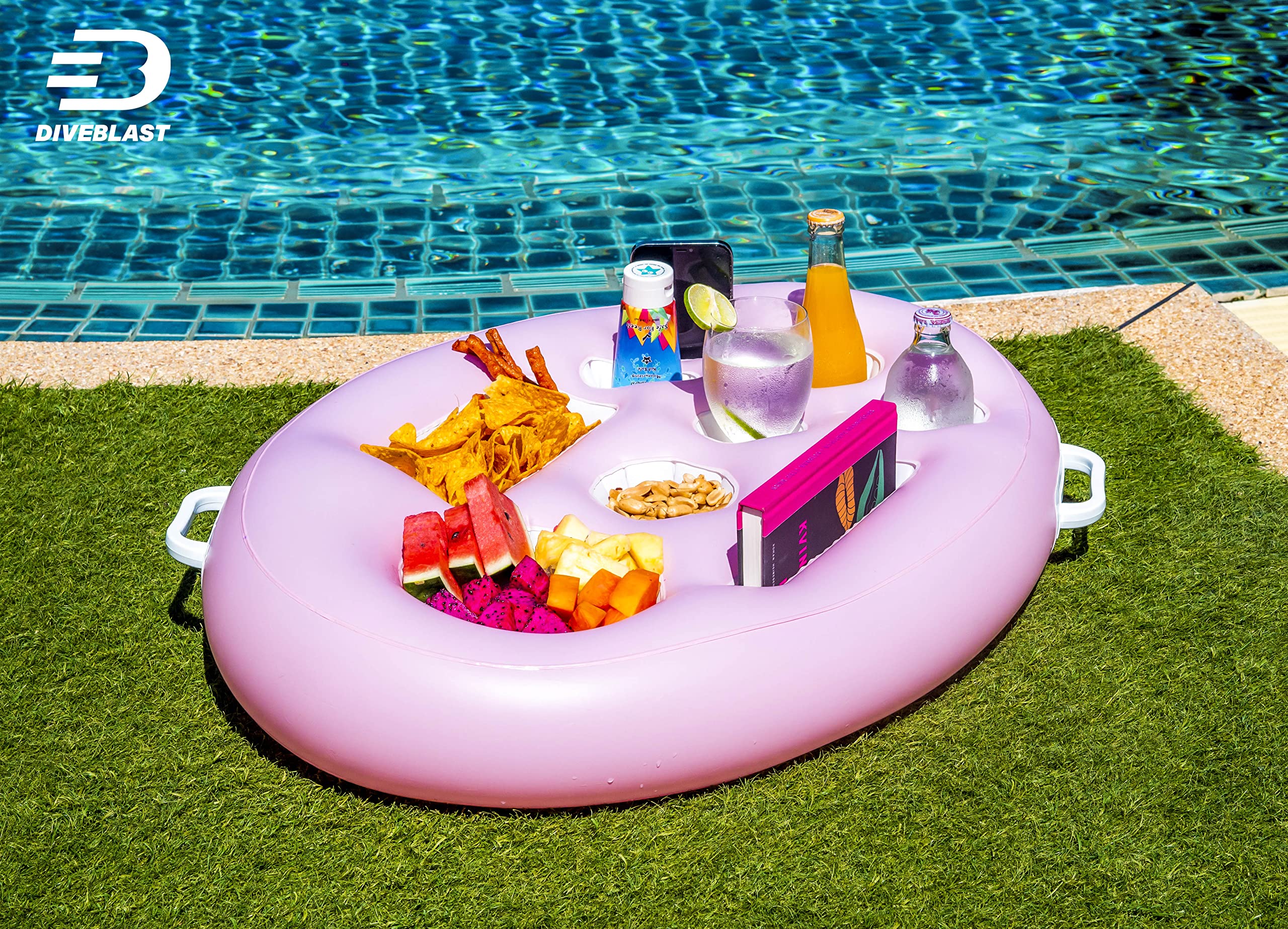 DIVEBLAST pink table holds up to 50 lbs with stability.
