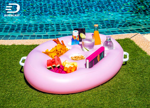 DIVEBLAST pink table holds up to 50 lbs with stability.