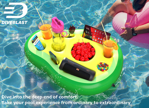 DIVEBLAST sturdy 50-lb capacity image underscores durable support for drinks and small items.