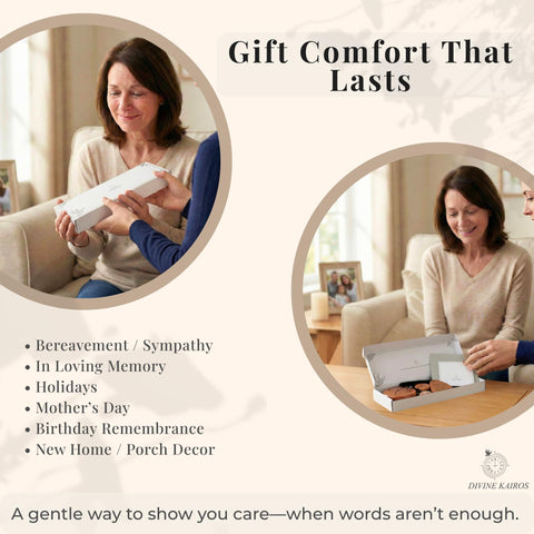 DIVINE KAIROS gift box with card ready for sympathy gift.