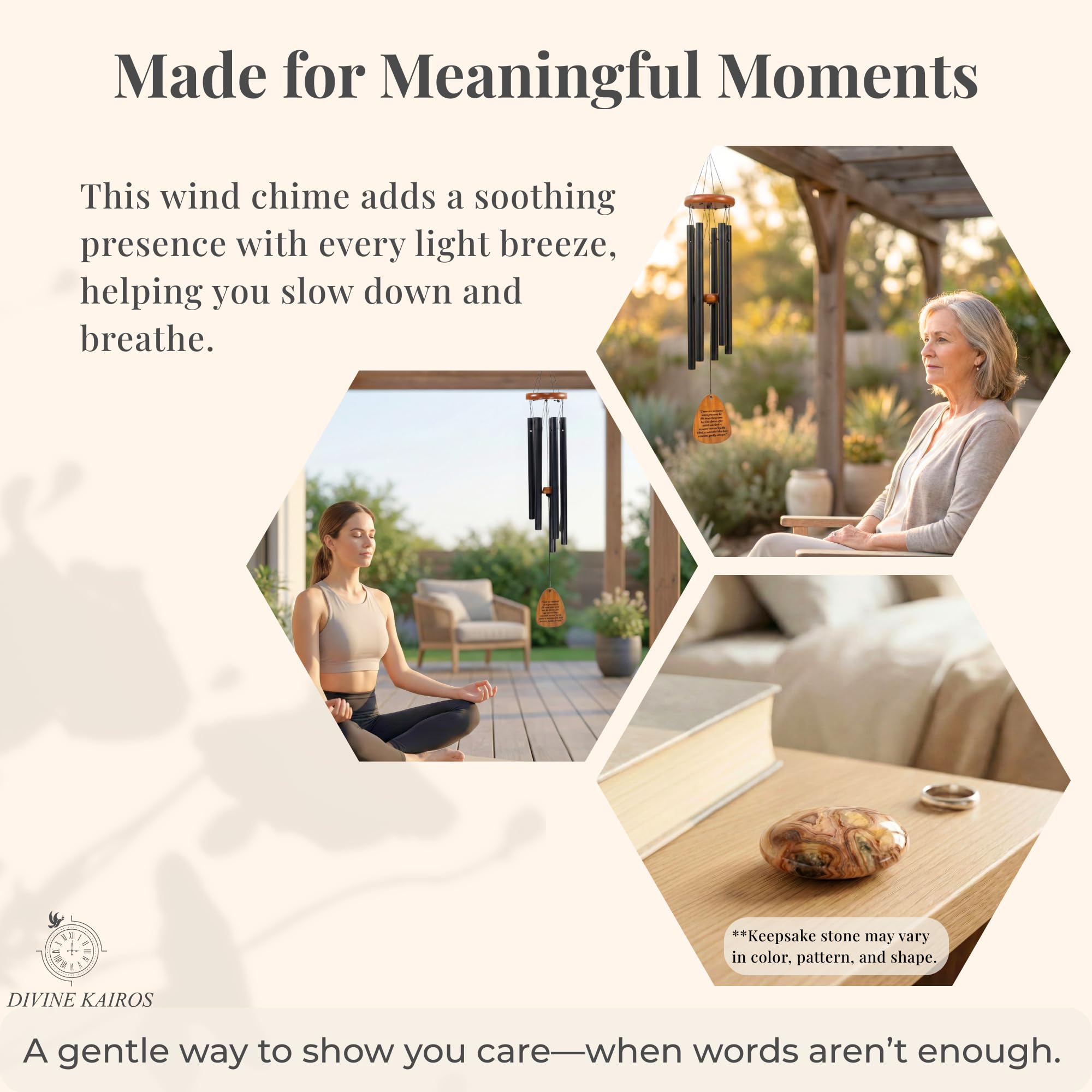 DIVINE KAIROS keepsake stone and card featured for memorial gift.