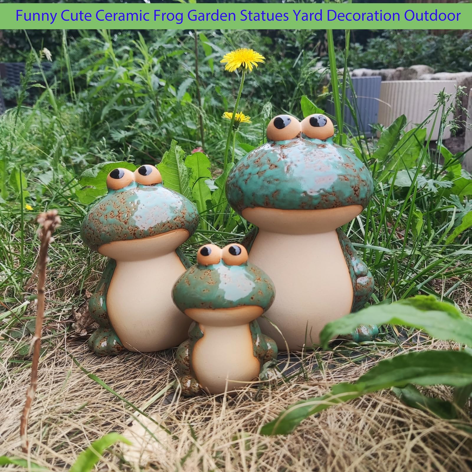 DIY Hub frog statues weather-resistant for year-round outdoor display.