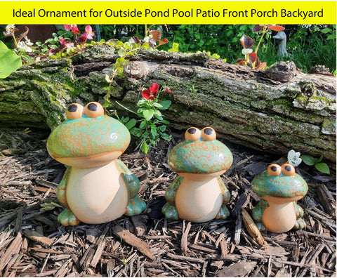 DIY Hub whimsical frogs complement porch steps and planters.