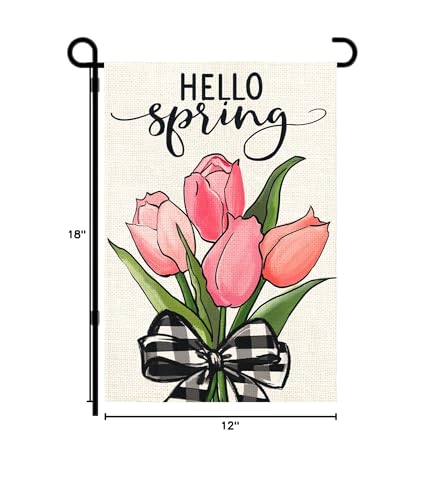 DIYDEC Hello Spring flag makes a thoughtful spring gift for garden lovers.