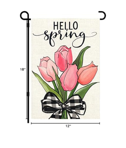 DIYDEC Hello Spring flag makes a thoughtful spring gift for garden lovers.