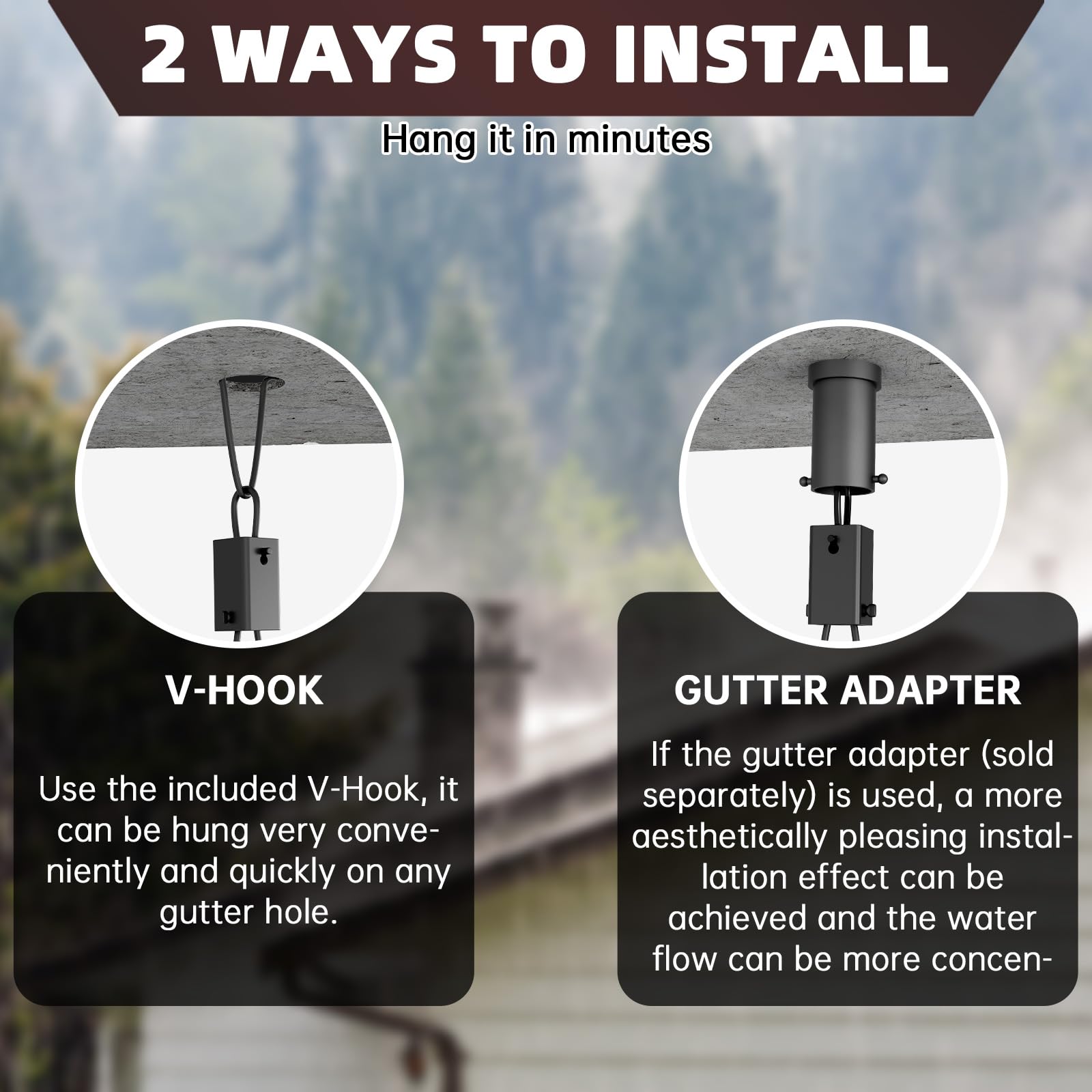 DIYIIRON square rain chain with black coating resists rust outdoors.