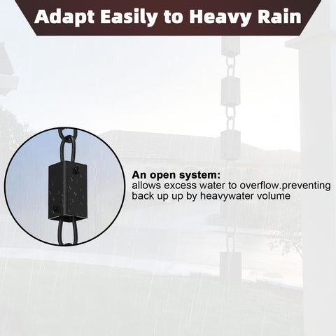 DIYIIRON craftsmanship visible in hand-assembled aluminum rain chain.