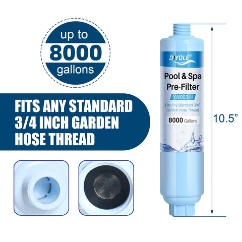 DIYOLE hose filter connection detail demonstrates secure, leak-free flow