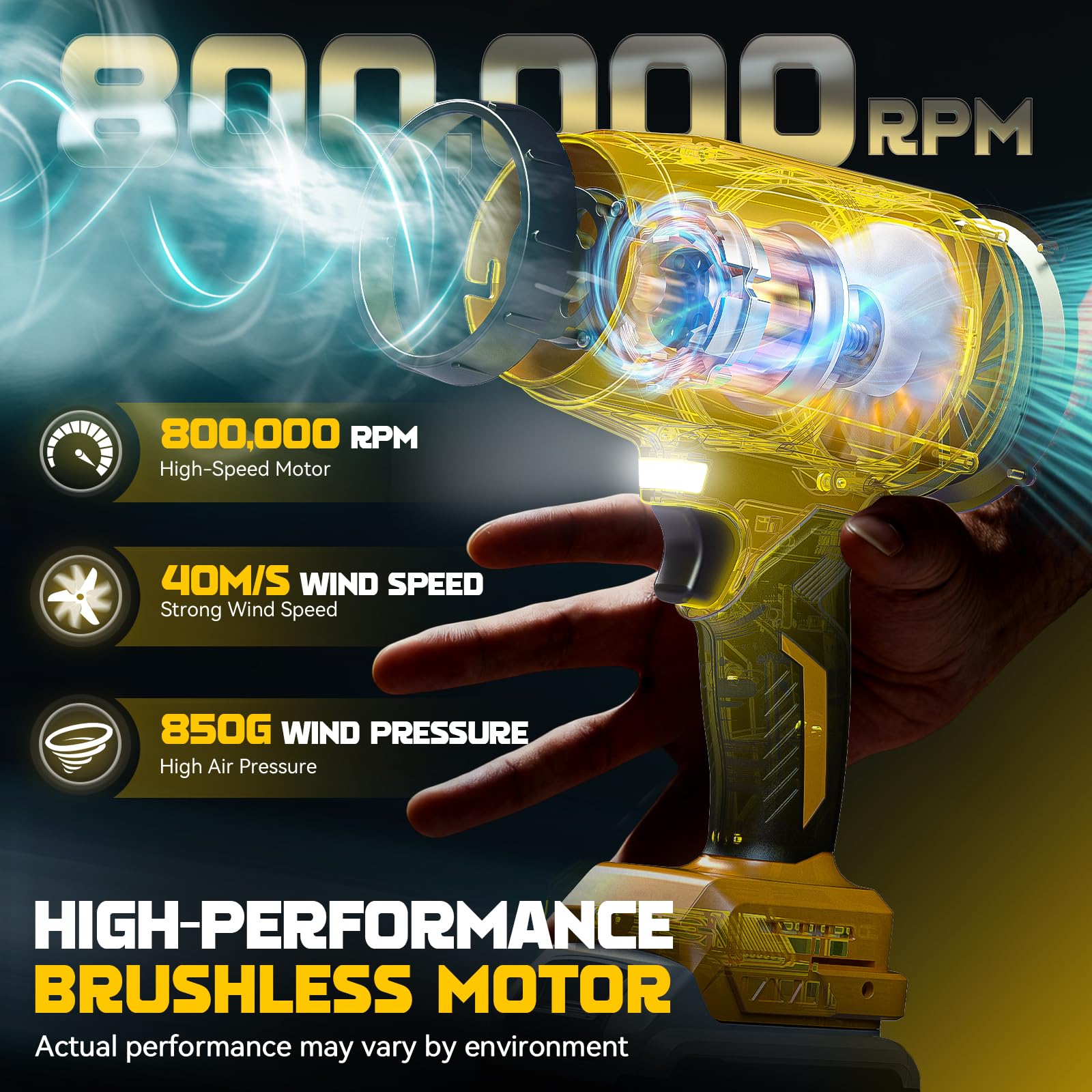 DIYtoolifz brushless motor cordless blower for efficient debris clearance.