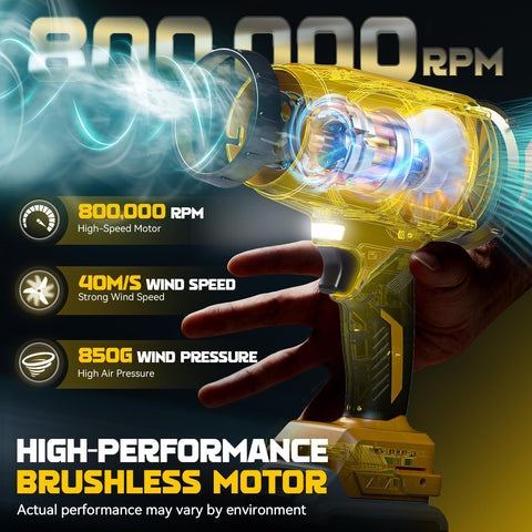 DIYtoolifz brushless motor cordless blower for efficient debris clearance.
